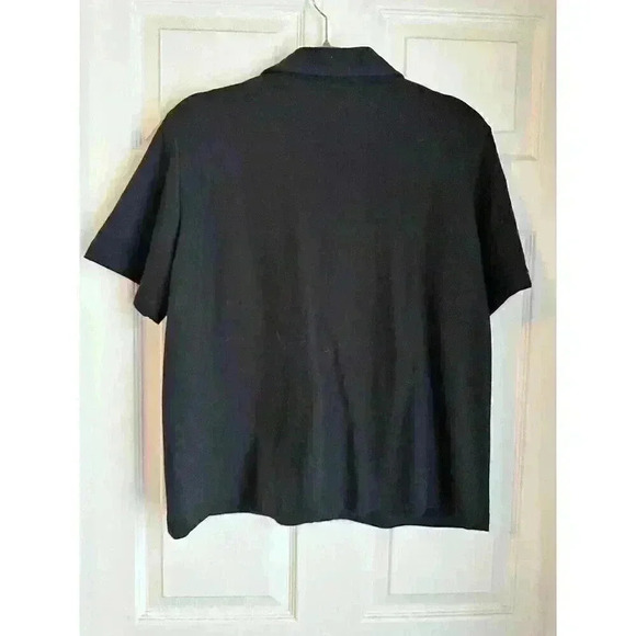 Tapestry Sporte Petite L Button Short Sleeve Collar Shirt Giraffe Embroidered - Picture 6 of 8